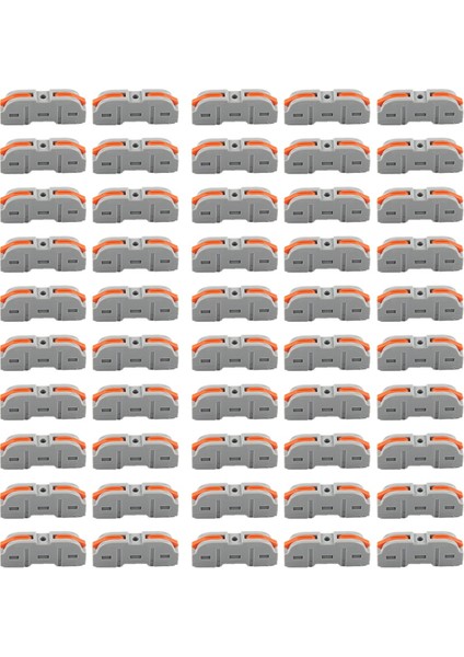 50 Adet Hızlı Tel Kablo Konnektörü Ekleme Multipleks Tel Konektör, Hızlı Kompakt Kablo Konektörü Gri (Yurt Dışından)
