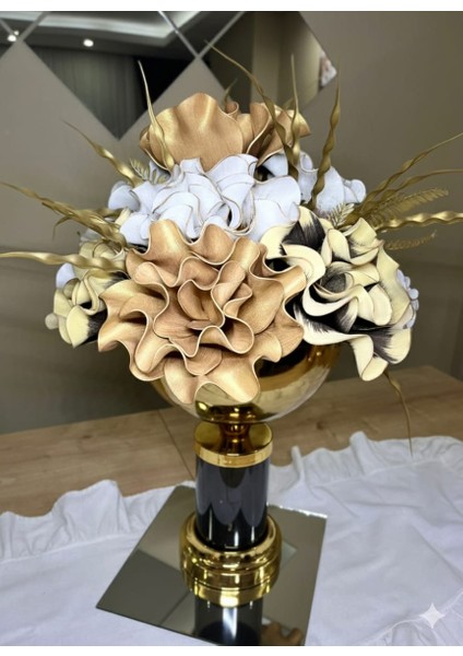 Cam Gold Vazo 11 Evaçiçek Aranjman(AYNA DAHİL DEĞİLDİR.)