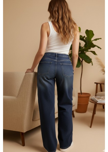 Kadın Palazzo Yüksek Bel Cotton Jean Pantolon modelleri