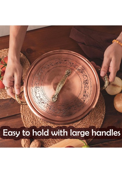 Bakır Çekiçlenmiş El Yapımı Oyma Tencere fırsatları