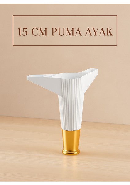 Puma 15 cm Beyaz-Altın Mobilya Kanepe Tv Ünitesi Konsol Dolap Komedin Ayağı fiyatları