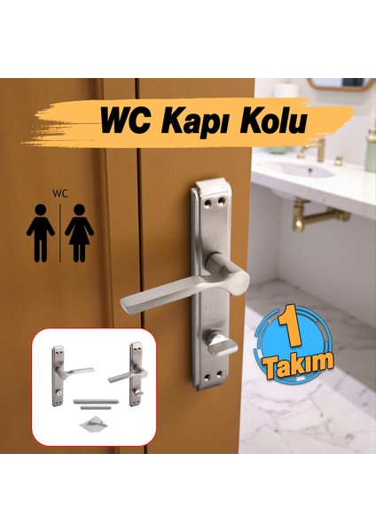 Wc Banyo Aynalı Iç Kapı Kol Kolu Aynalı Sağa Sola Uygun Saten Renk Kapı Tutamağı 1 Takım modelleri