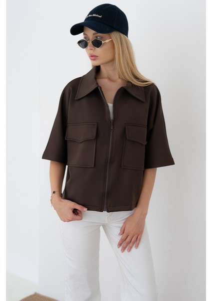 Kadın Scuba Kumaş Fermuarlı Ceket – Yapılandırılmış & Günlük Stil fiyatları