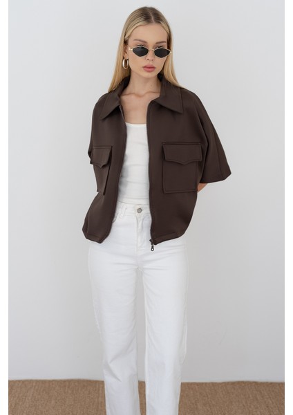 Kadın Scuba Kumaş Fermuarlı Ceket – Yapılandırılmış & Günlük Stil modelleri