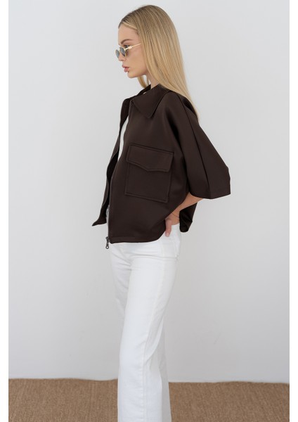 Kadın Scuba Kumaş Fermuarlı Ceket – Yapılandırılmış & Günlük Stil fırsatları