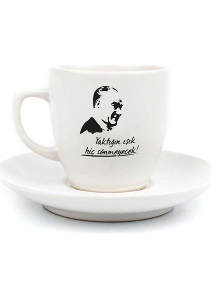 Yaktığın Işık Hiç Sönmeyecek! Krem Türk Kahvesi Fincanı - Hediye Seramik Türk Kahvesi Fincanı