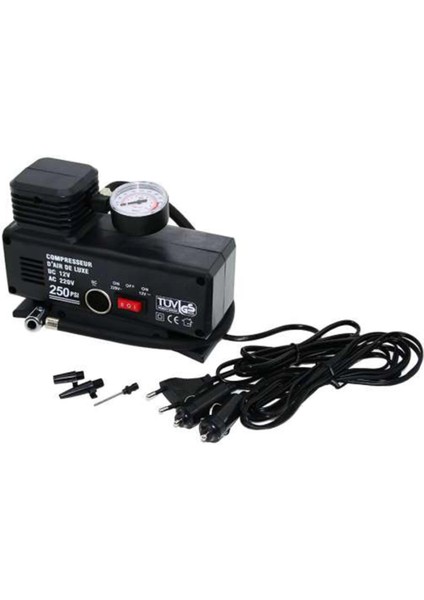 220 Volt-12 Volt 250 Psi Psi Kompresör Lastik Hava Şişirme Oto Pompası Fişli Çakmaklıklı ( Lisinya ) fiyatları