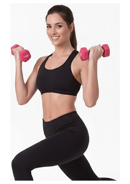 Delux 1 kg x 2 Adet Köşeli Fuşya Plastik Dambıl Seti Ağırlık Dumbell Setleri fırsatları