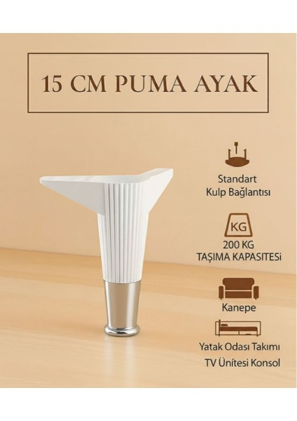 Puma 15 cm Mobilya Kanepe Tv Ünitesi Kosol Dolap Komidin Ayağı