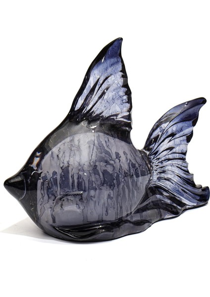Dekoratif Ocean Art Siyah Balık Heykeli (23 Cm) modelleri