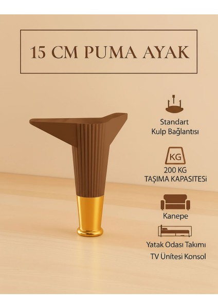 Puma 15 cm Mobilya Kanepe Tv Ünitesi Kosol Dolap Komidin Ayağı