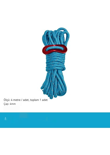 Blingbling1 Açık Hava Rüzgar Ipi 4 Metre Uzunluğunda Gölgelik Çekme Ipi Çadır Aksesuarları Kalın Yansıtıcı Ip Kamp Çamaşır Ipi (Yurt Dışından)