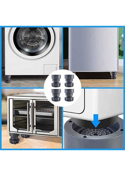 Ayarlanabilir Yükseklikli Çamaşır Makinesi Desteği, Titreşim Önleyici Çamaşır Makinesi Ayak Pedi, Çamaşır Makinesi Kauçuk Ayak Pedi 4 Adet (Yurt Dışından) modelleri