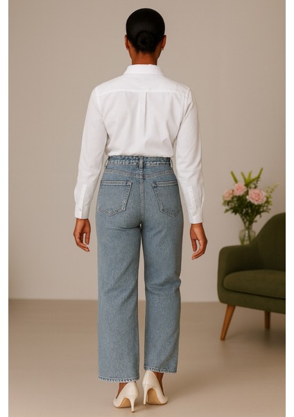 Cedy Denım Kadın Palazzo Yüksek Bel Cotton Jean Pantolon indirimleri