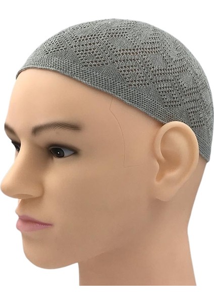 Yeni Müslüman Erkekler Örgü Dua Şapkası Nefesli Islam Keffiyeh Türk Kufi Şapkası Müslüman Arap Erkekler Kippah Homme Şapkası (Yurt Dışından)