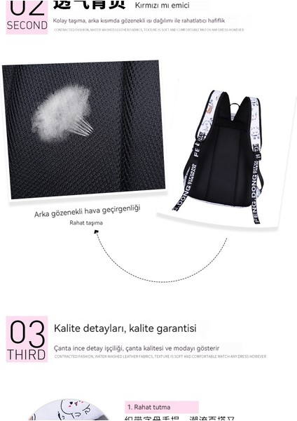 Blingbling1 Kız Hafif Sırt Çantası Büyük Kapasiteli Ortaokul ve Liseler Okul Çantası USB Şarj Portu ile (Yurt Dışından) fırsatları