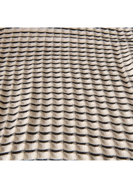 Soft Waffle Koltuk Şalı - Ekru / Siyah - 120X170 cm fiyatları