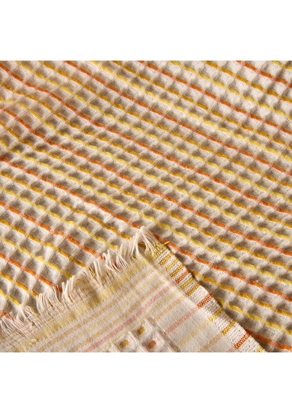 Soft Waffle Koltuk Şalı - Ekru / Sarı - 120X170 cm fiyatları