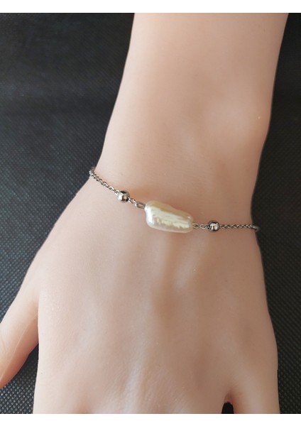 Doğal Barok Inci, Dorika Çelik Zincirli Bileklik fırsatları