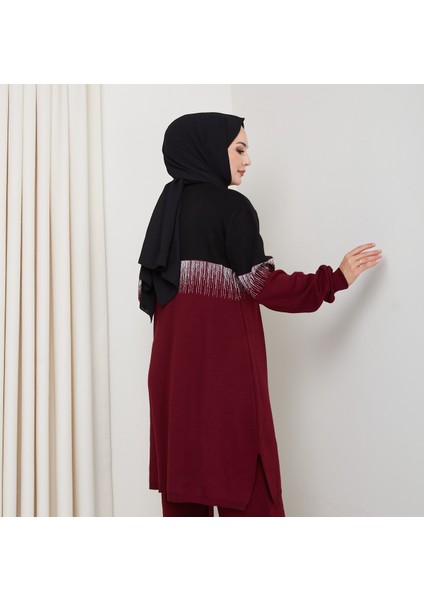 Iki Renkli Simli Triko Tunik modelleri