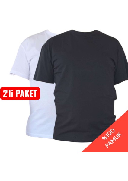 2li Paket T-Shirt Şık Yumusak Nefes Alan Premium Esnek Kumaş