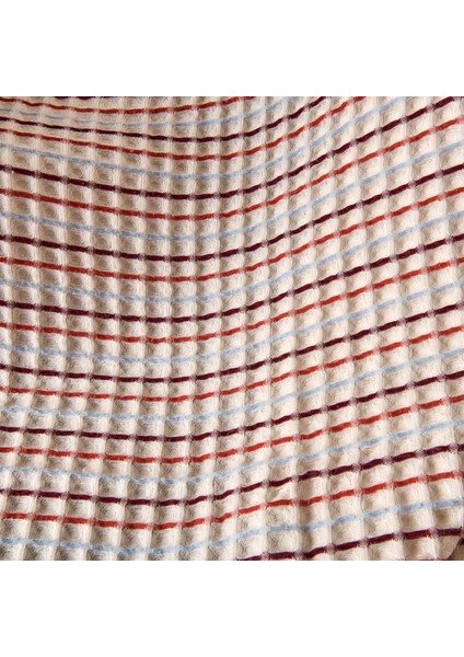 Soft Waffle Koltuk Şalı - Ekru / Kiremit - 120X170 cm fiyatları