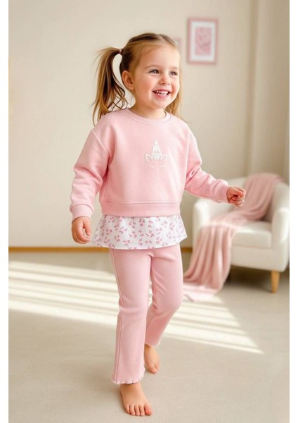 Uncrn Baskılı Kız Çocuk 2 li takım - Pembe fiyatları