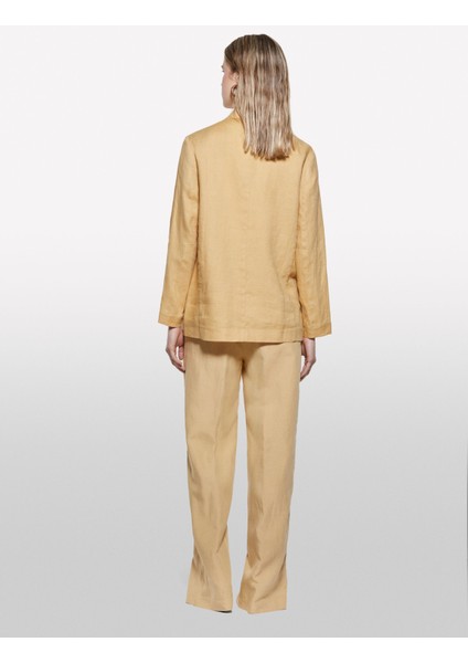 Keten Karışımlı Pile Detaylı Palazzo Pantolon Kadın Sarı Pantolon - 325P4HZELF06S fiyatları