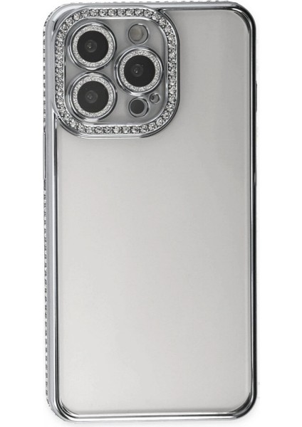 iPhone 13 Pro Kılıf Joke Taşlı Silikon - Gümüş fiyatları