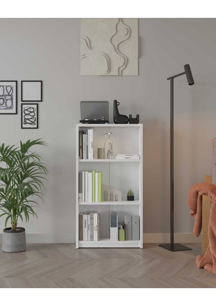 Dekoratif 3 Raflı Kitaplık Dolabı