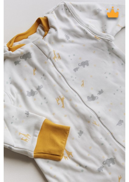 0-3 Yaş 1 Tog %100 Pamuk Çift Kat Penye Çıkarılabilir Kollu Kız Erkek Çocuk Uyku Tulumu 11909