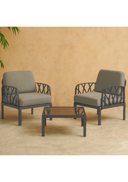 Garda 2’li Balkon Bahçe Koltuk Takımı – Şık Oturma Grubu + Sehpa