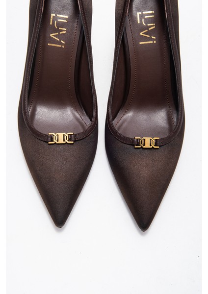 Mılos Kahverengi Saten Tokalı Kadın Topuklu Ayakkabı fiyatları