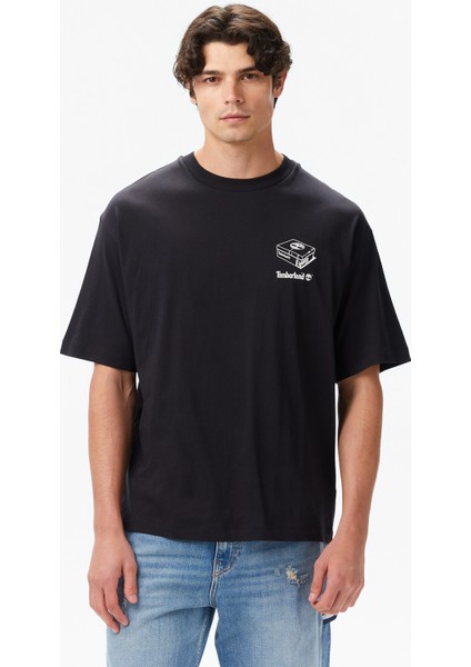 'my Boots'' Short Sleeve Erkek Siyah T-Shirt.-