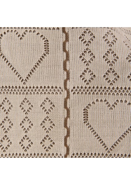 Soft Kalp Desenli Tirko Koltuk Şalı - Bej - 120X160 cm modelleri