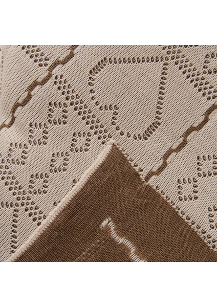 Soft Kalp Desenli Tirko Koltuk Şalı - Bej - 120X160 cm fırsatları
