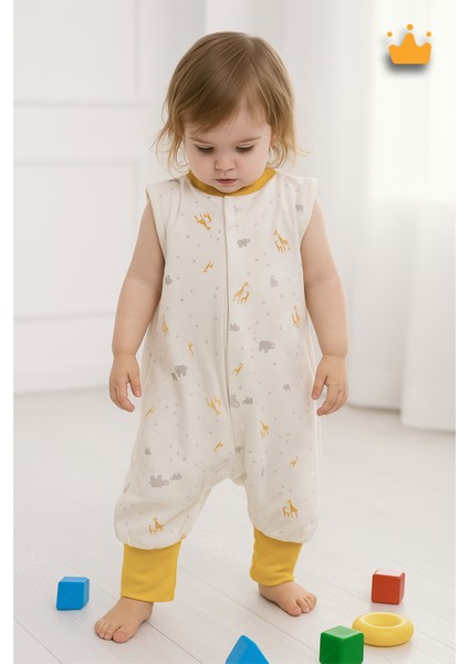0-3 Yaş 1 Tog %100 Pamuk Çift Kat Penye Çıkarılabilir Kollu Kız Erkek Çocuk Uyku Tulumu 11909 modelleri
