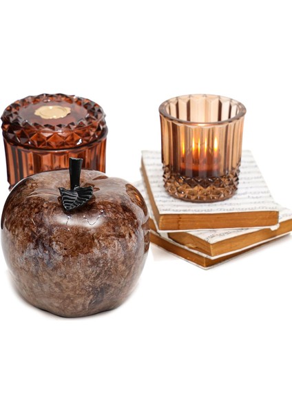 Dekoratif Amber Apple Heykel (16 Cm)