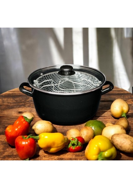 26 Cm Emaye Siyah Büyük Boy Geniş Emaye Kızartma Yoğurt Tenceresi fiyatları