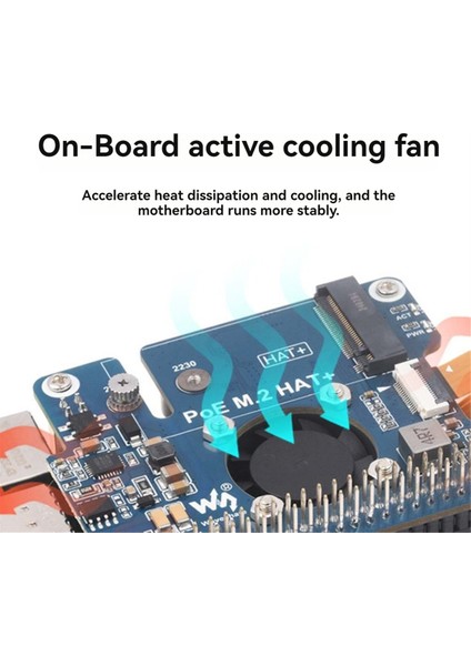 Raspberry Pi 5 POE + PCIE - M.2 NVME SSD Tahtası Şapkası + PI5 2242/2230 Ethernet Desteği NVME M2 Protokolü üzerinden Güç (Yurt Dışından) indirimleri
