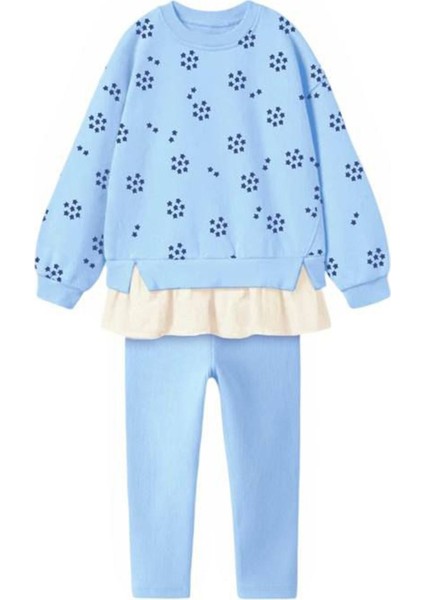 Yıldız Baskılı Kız Çocuk 2 Li takım - Mavi fırsatları