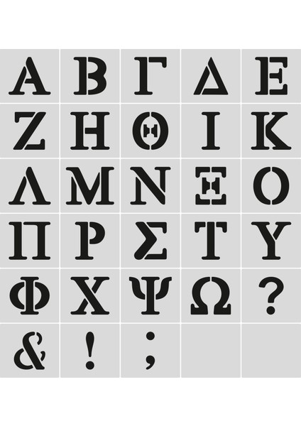 Stencil Harf Boyama Şablonu X034-GREEK Alfabesi fiyatları