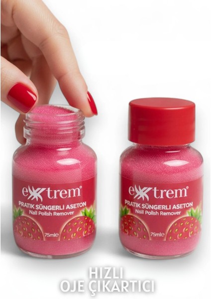 Pratik Süngerli Aseton Çilek Kokulu 75 ml fiyatları