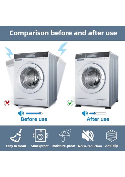 Çamaşır Makineleri Için 4 Adet Titreşim Önleyici Ped - Ev Aletleri ve Mobilyalar Için Kaymaz ve Gürültü Azaltıcı Evrensel Ayaklar (Yurt Dışından) indirimleri