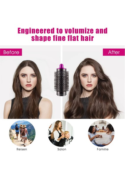 Dyson Airwrap Şekillendirici / Supersonic Saç Kurutma Makinesi Aksesuarları, Saç Kıvırma Aleti, Altın ve Gri Için Silindir Tarak ve Adaptör (Yurt Dışından) modelleri