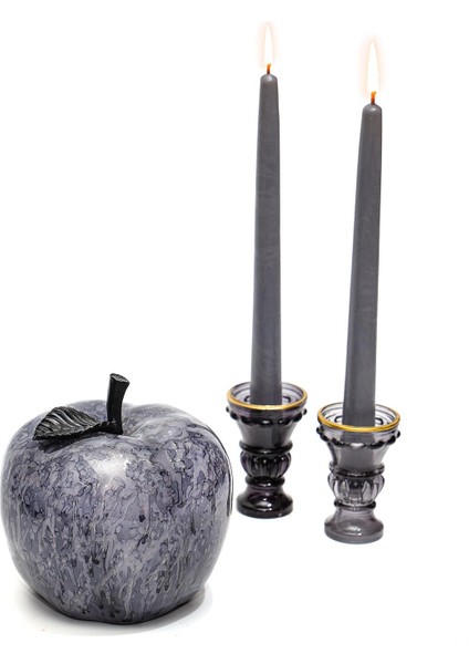 Dekoratif Black Apple Heykel (16 Cm)