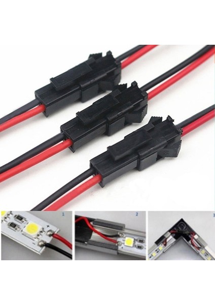 50 Çift 15 cm Uzunluğunda Jst Sm 2pins LED Şeritler Için Erkek Teli Teli Konnektöre Tıkır (Yurt Dışından) fiyatları