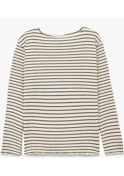 Uzun Kollu Bisiklet Yaka Çizgili Tişört fiyatları