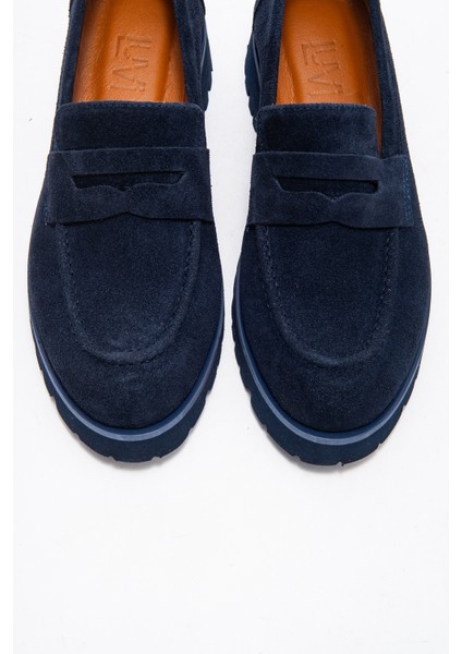 Vıonel Lacivert Süet Hakiki Deri Kadın Loafer Ayakkabı fiyatları