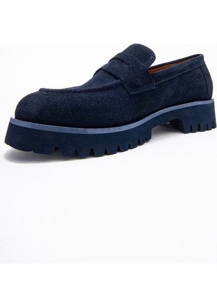 Vıonel Lacivert Süet Hakiki Deri Kadın Loafer Ayakkabı fırsatları